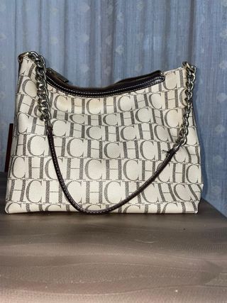 Bolso Carolina Herrera CH Beige y Marrón