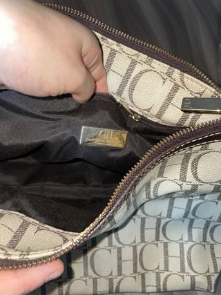 Bolso Carolina Herrera CH Beige y Marrón