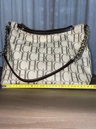 Bolso Carolina Herrera CH Beige y Marrón
