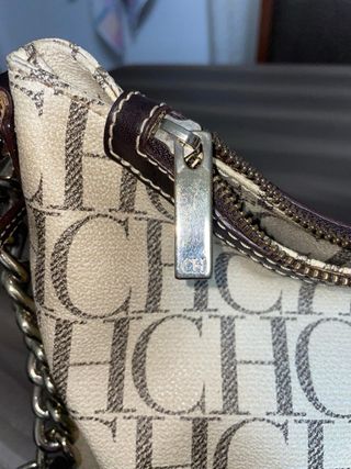 Bolso Carolina Herrera CH Beige y Marrón