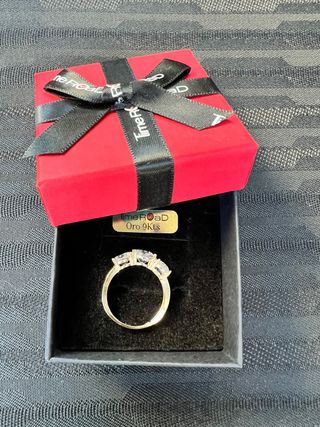 Anillo Oro 9k TimeRoad 3 Piedras