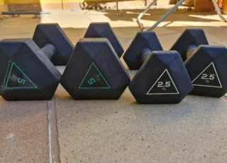Juego de pesas hexagonales