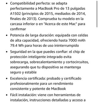 NUEVO! Batería MacBook Pro 13 A1502 (2013-2015)