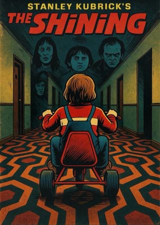 Poster The Shining Vintage Horror A4 con Cornice
