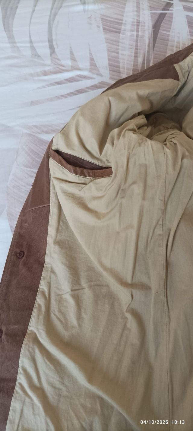 Giacca in pelle di bufalo marrone