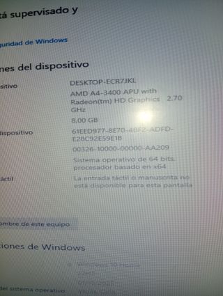  PC de sobremesa – Windows 10 Home