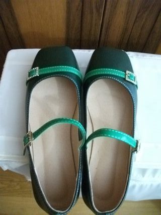 Merceditas verdes talla 38, zapatos bajos talla 38