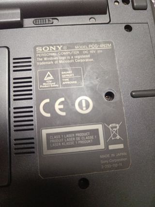 Sony Vaio pcg-4n2m Portátil Negro