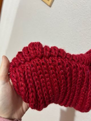Fular rojo burdeos tejido