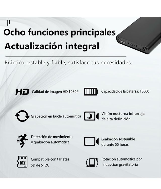 Batería Portátil con Cámara Oculta