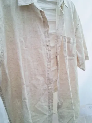 Camisa básica Lino y Algodón Talla XL