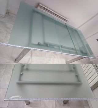 ELEGANTE MESA CRISTAL ALTA CALIDAD PERFECTO ESTADO