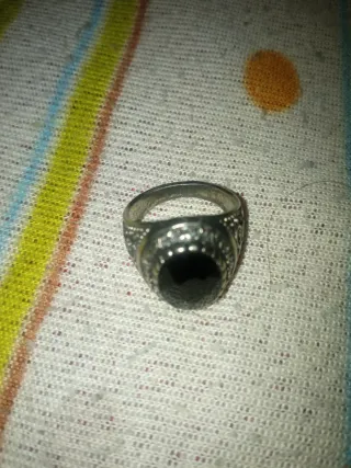 Anillo Plata Negra Diamante