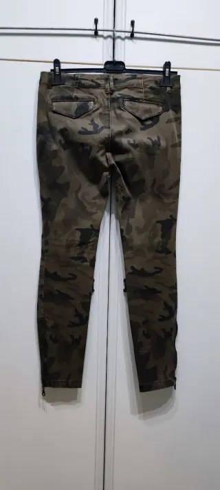 Pantaloni donna camouflage vita media taglia 40/S