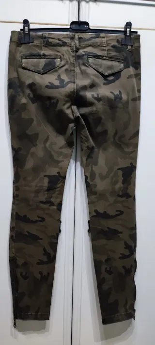 Pantaloni donna camouflage vita media taglia 40/S