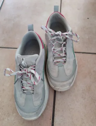 Zapatillas plataforma rosa y blanco