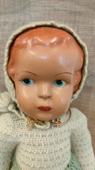 Bambola vintage pezza e viso ceramica