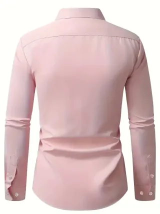 Camisa rosa de vestir para hombre