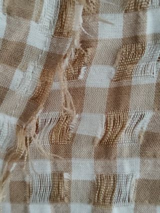 Camisa Zara cuadros beige y blanco Talla M