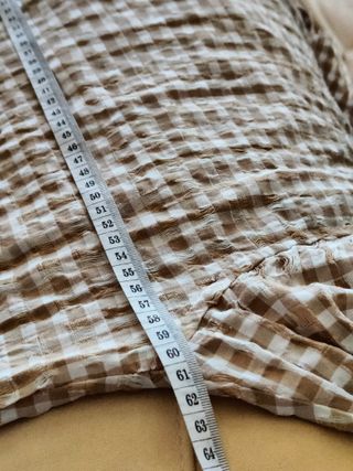 Camisa Zara cuadros beige y blanco Talla M