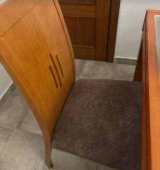 Mesa comedor madera y cristal
