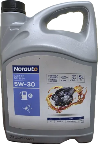 Aceite Norauto 5W-30 C2 5L precio por garrafa.