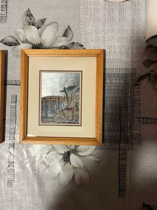 Coppia quadri vintage paesaggi