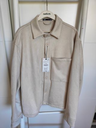 Camisa Zara efecto ante beige Talla L