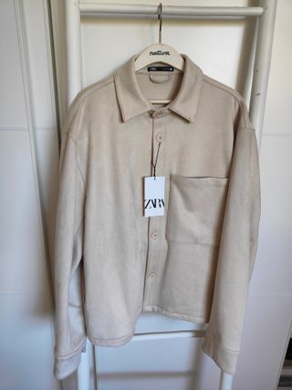 Camisa Zara efecto ante beige Talla L