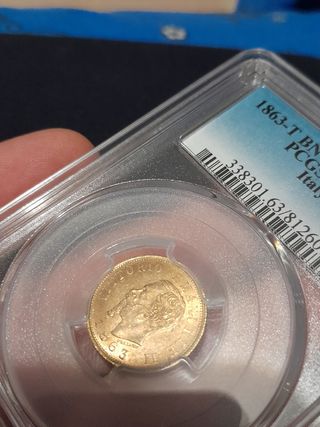 Moneta d'oro 10 Lire Vittorio Emanuele II 1863