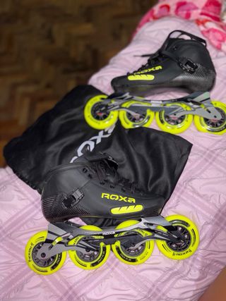 Patines de velocidad ROXA negro/verde neón talla39
