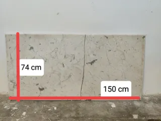 Antigua losa de mármol 74cm x 150cm