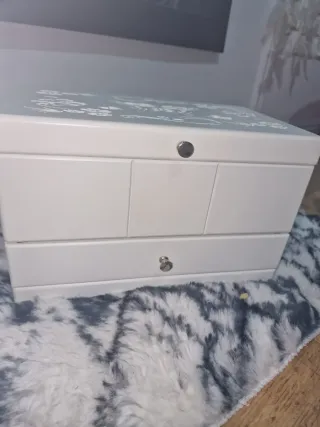 Joyero con Bandeja de Madera Blanco provenzal