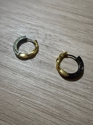 Pendientes Aro Negro y Oro