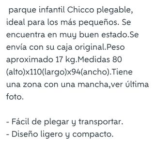 Parque infantil Chicco plegable