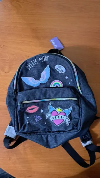 Mochila Claire's Negra con Diseños