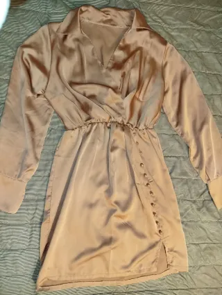 Vestido Mujer Elegante de satén rosa