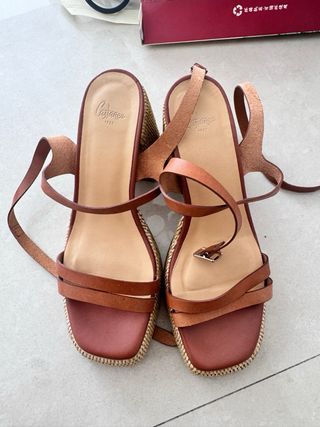 Sandalias Castañer Cuña Esparto Marrón