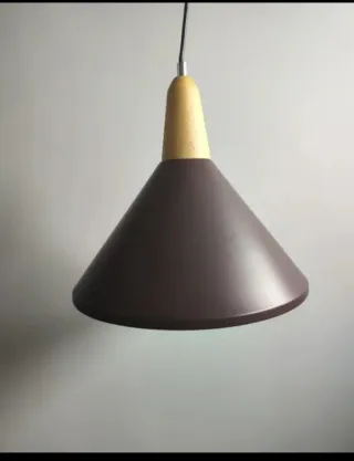 Lámpara de techo metálica madera