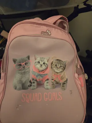 Mochila Studio rosa con gatitos