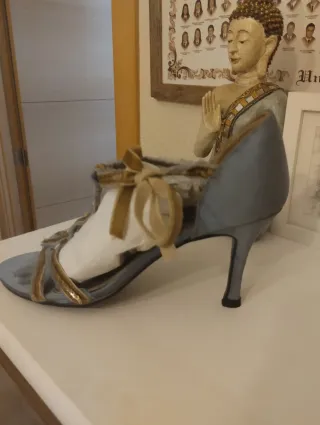 Sandalias de seda y terciopelo con lentejuelas