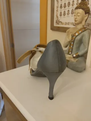 Sandalias de seda y terciopelo con lentejuelas