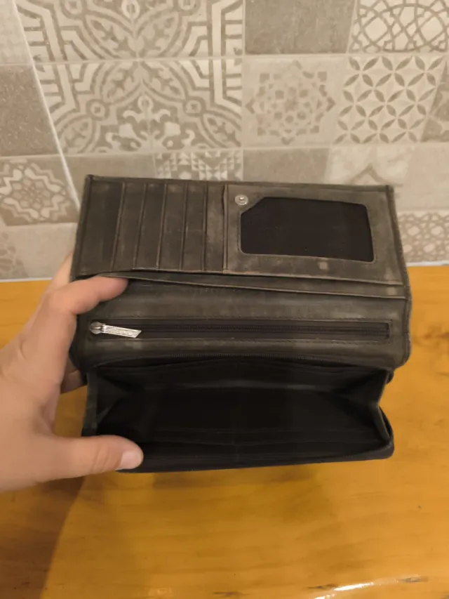 Cartera de piel Diesel marrón