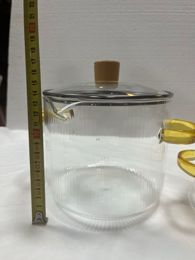 Juego de 2 Ollas de Cristal con Tapa para cocinar.