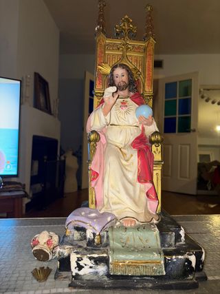 Gran Figura Sagrado Corazón de Jesús Antigua