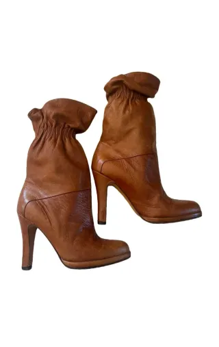 Botines Marni Cuero Marrón