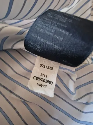 Camisa Hombre 100% Algodón Rayas Azul/Blanco 