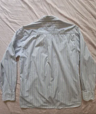Camisa Hombre 100% Algodón Rayas Azul/Blanco 