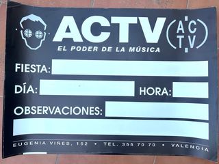 Cartel ACTV El Poder de la Música