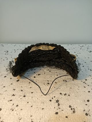 Antiguo sombrero tocado velo negro